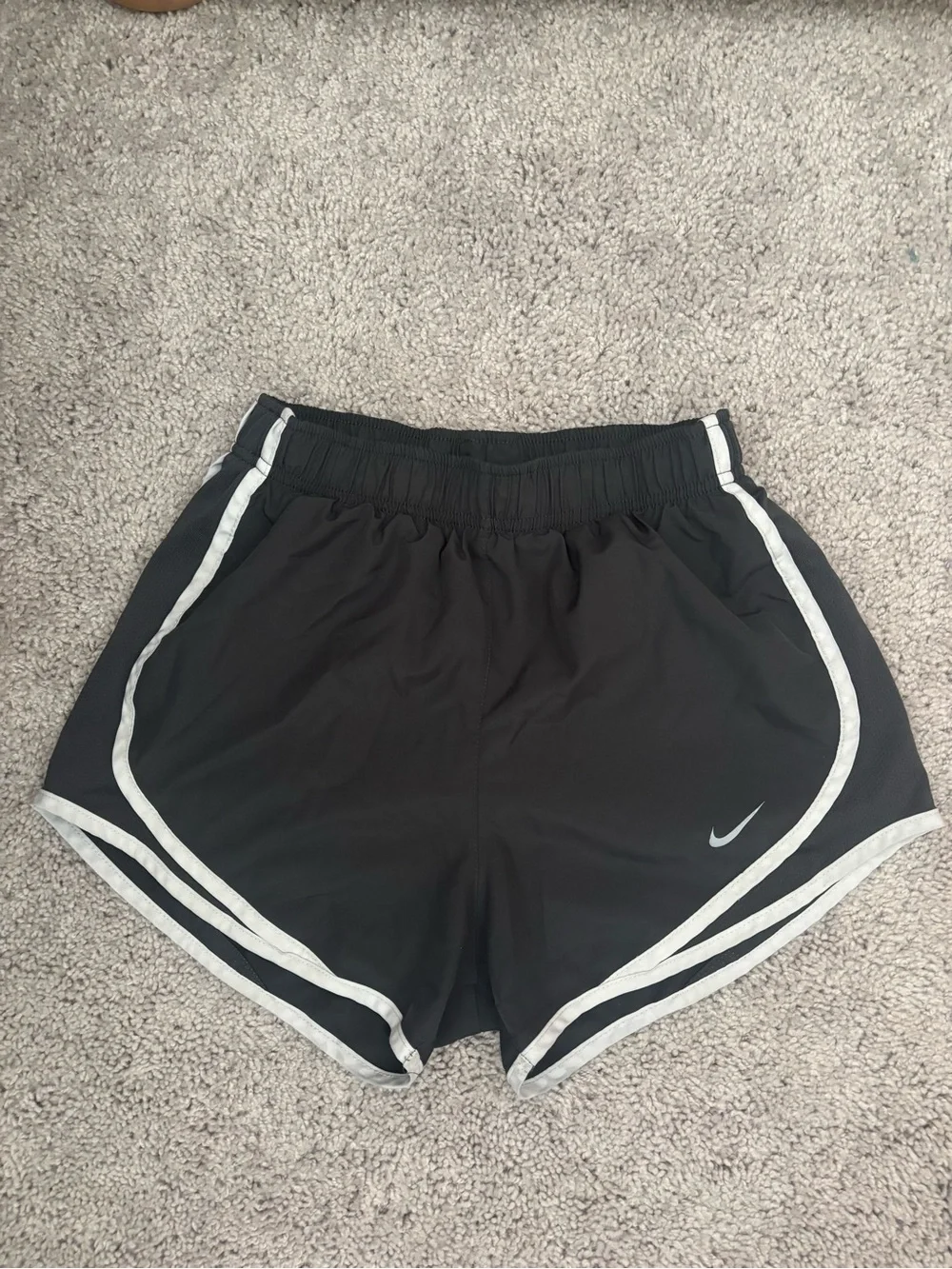 Nike Women's Dri-FIT Running Shorts - Dark Gray, Light Gray, White